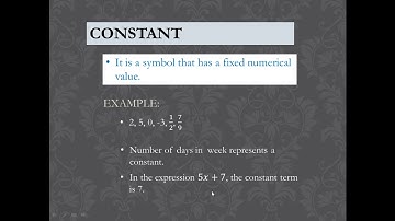 27  DIFFERENTIATING BETWEEN VARIABLES AND CONSTANTS IN A GIVEN ALGEBRAIC EXPRESSION