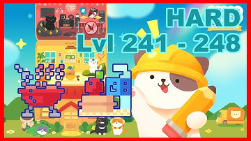 [HARD] Walkthrough Level 241 - 248 (Picnic Level) - Meow Tower: Nonogram Cute Cats