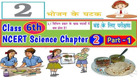 [part-1]Class 6 NCERT Science In Hindi Ch-2: Components of Food | भोजन के घटक कार्बोहाइड्रेट प्रोटीन