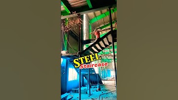 Steel Staircase Installation work Process | Steel Structure Building Construction #stairs #shorts