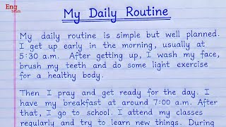 My Daily Routine / Essay on My daily routine 