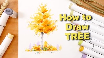 How to Draw a Fall Tree with Markers