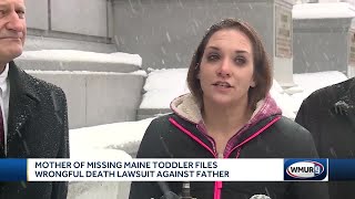 Mother of missing Maine toddler files wrongful death lawsuit against toddler's father