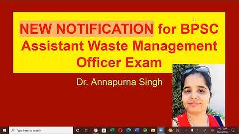 Latest notification for BPSC Assistant Waste Management Officer Exam.
