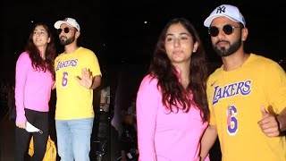 Rahul Vaidya with wife Disha Parmar Spotted At Mumbai Airport