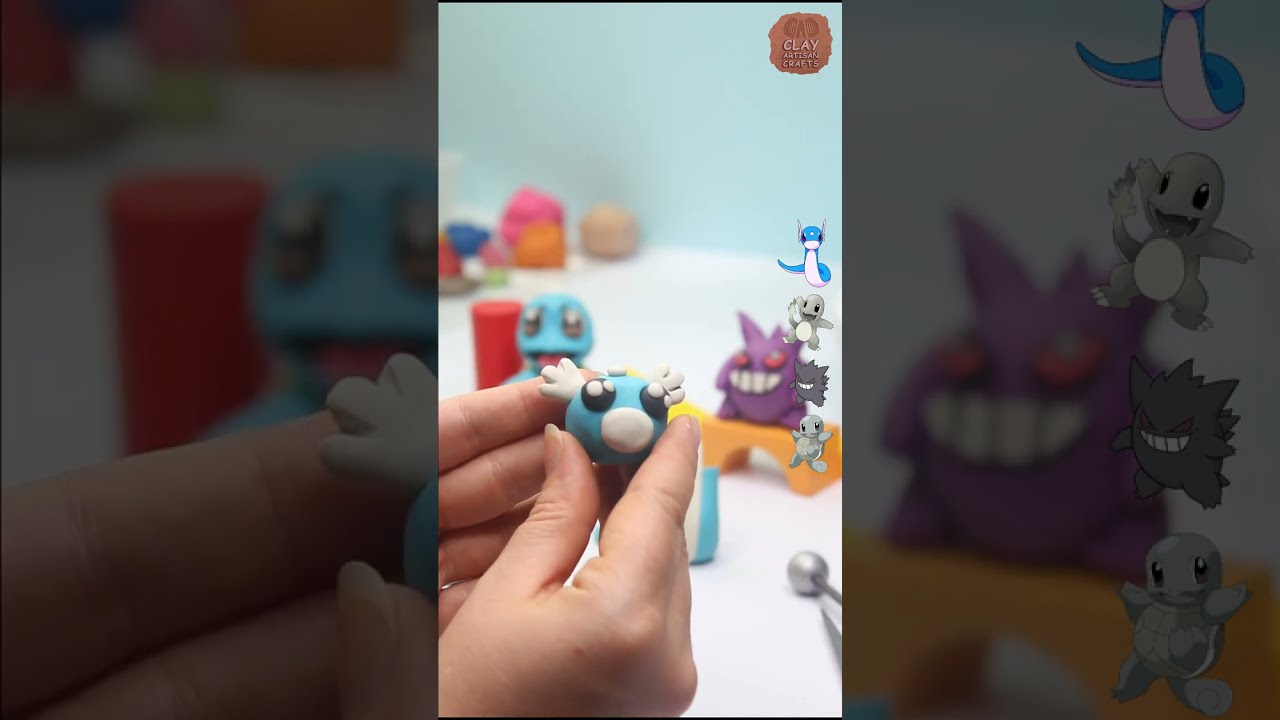 sculpting dratini Pokémon with polymer clay 