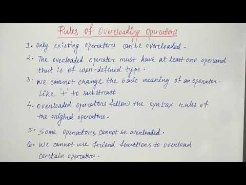 operator overloading in c++ in hindi | Rules | Lec-87 | Niharika panda ...