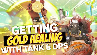 GETTING GOLD HEALING WITH DPS & TANK *CHALLENGE* | mL7 (Overwatch)