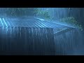 Sleep instantly with heavy rainstorm  powerful thunder sounds covering at night
