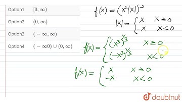 The set of all points where the function f(x)=3sqrt(x^2|x|) is differentiable, is | 12 | CONTINU...