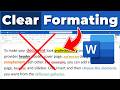 How to Clear Formatting in Word Document - Remove All Formatting