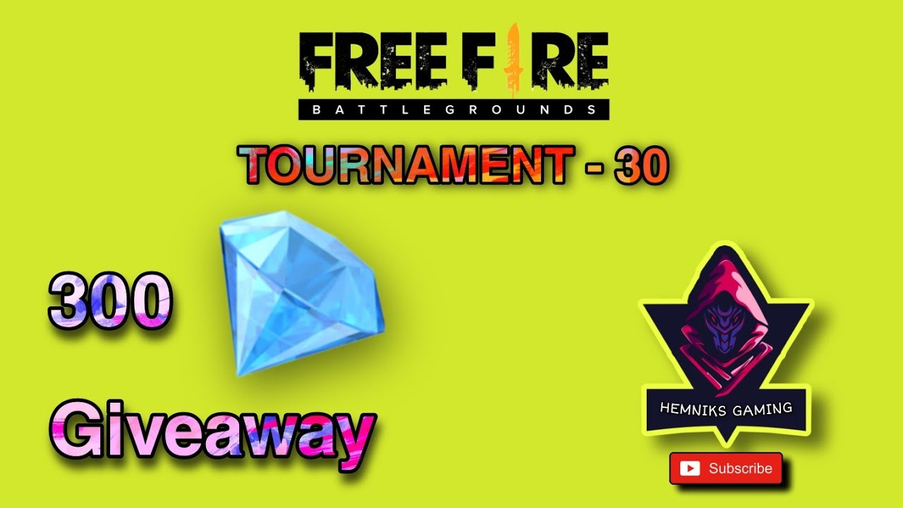 300 diamonds giveaway 🔥 Free Fire Tournament - 30 | HemNiks Gaming