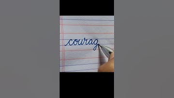 How to write "courage" in cursive writing | cursive writing practice