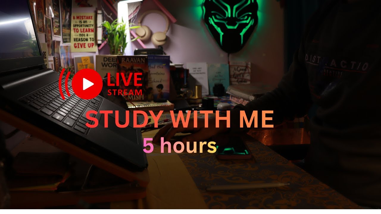 Live | 5 hour study with me | POMODORO 50/10 | Deep Focus | Lofi music ...