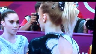 Mckayla Maroney Cold Shoulders Russian Gymnist   2012 London Olympics