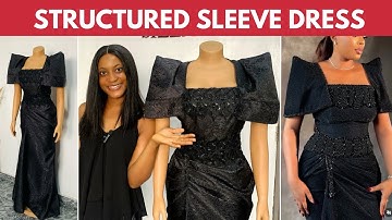 Bustier Mermaid Dress with Draping & Structured Sleeves | Cut & Sew | SILEM