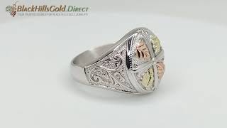Landstrom's® Black Hills Gold on Sterling Silver Men's Cross Ring MRLMR532