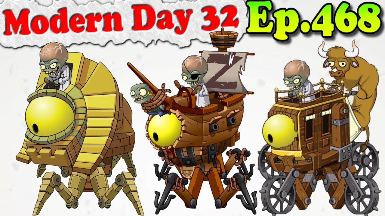 Plants vs. Zombies 2 3 Bosses Plants Level Up Modern Day Day 32