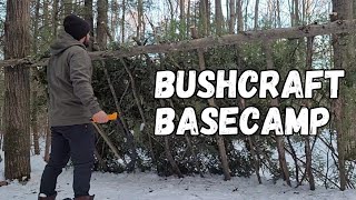 Building a Semi Permanent Shelter - Bushcraft Basecamp