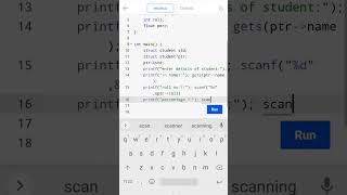 c program to print student details using structure pointer #cprogramming