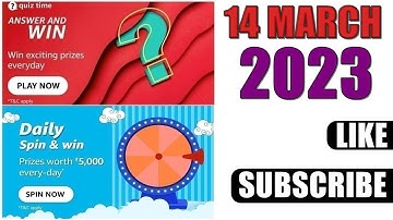 Amazon Quiz Answers Today | Amazon Quiz Today | 13 March 2023