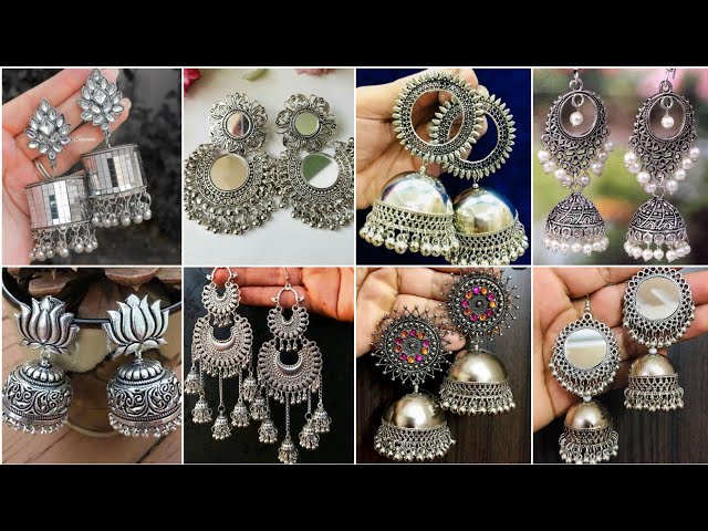 Natraj Impex Fancy German Silver Hook Earrings, Size: 1-5 Inch at Rs  70/pair in Jaipur
