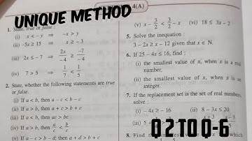 linear inequations (in one variable) class 10 icse Selina Ex-4A,Q2 to Q6//linear inequations icse//