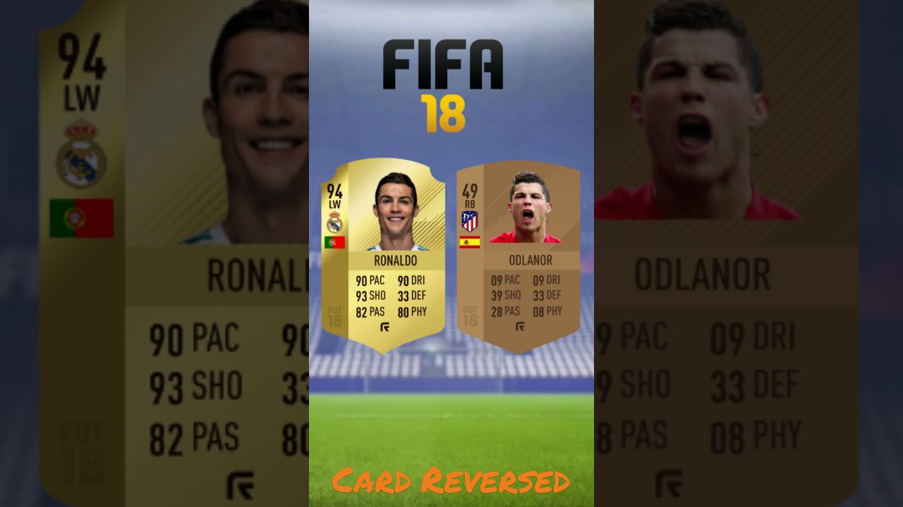 Ronaldo fifa 18 card reversed