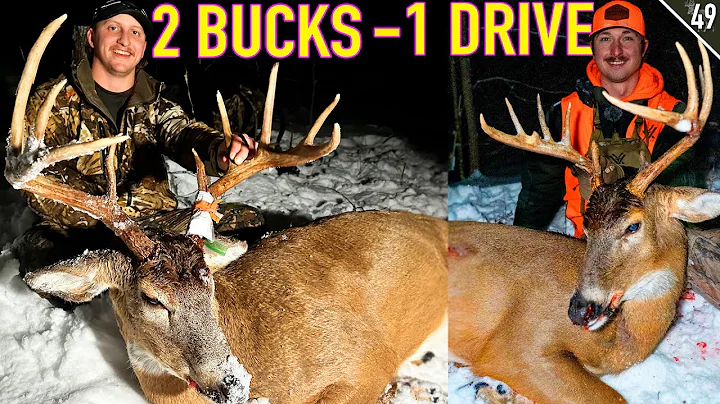 SNOW TRACKING a BUCK into a DEER DRIVE! - Two BIG Bucks Down!