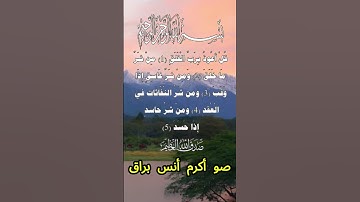 سورة الفلق كاملة برواية ورش عن نافع بصوت القارئ الشيخ أنس براق #المصحف