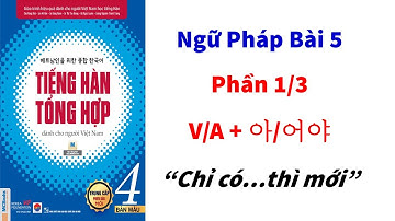 [Bài 5 Phần 1/3] Ngữ Pháp Tiếng Hàn Trung Cấp 4: V/A + 아/어야 “Chỉ có…thì mới”