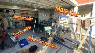 STI SWAPPED SUBARU FORESTER: STOCK ENGINE IS OUT! + Bad news on the Sti engine… EP8