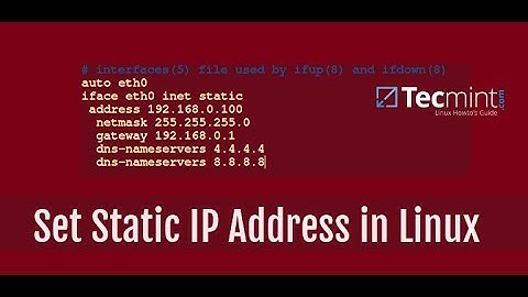 how to configure static ip or dhcp ip in Linux
