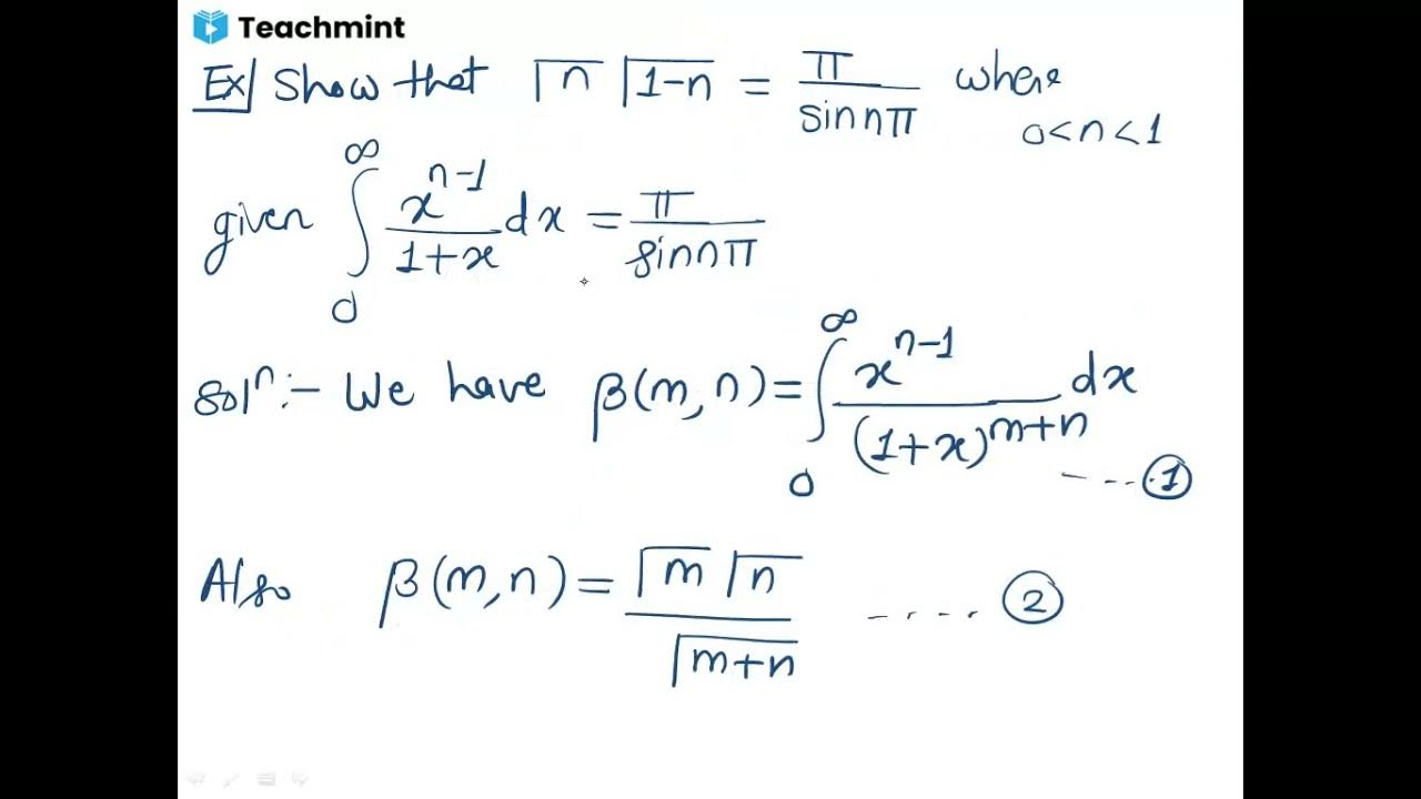 Examples on Beta and Gamma Function - YouTube