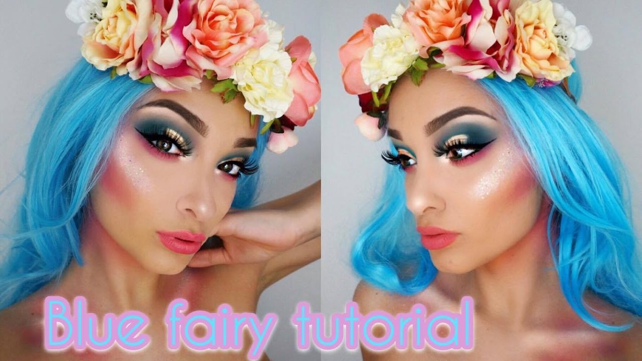 7. "Halloween Makeup: Blue Hair and Fairy" - wide 4