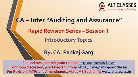 Inter Audit - Rapid Revision (Session 1)