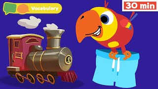 Learning First Words w Larry | Sensory Stimulation for Babies | Vocabulary for Kids | Vocabularry