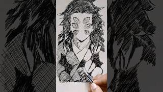Drawing Kokushibo From Demon Slayer.#draw #anime #art #kokushibo #shorts