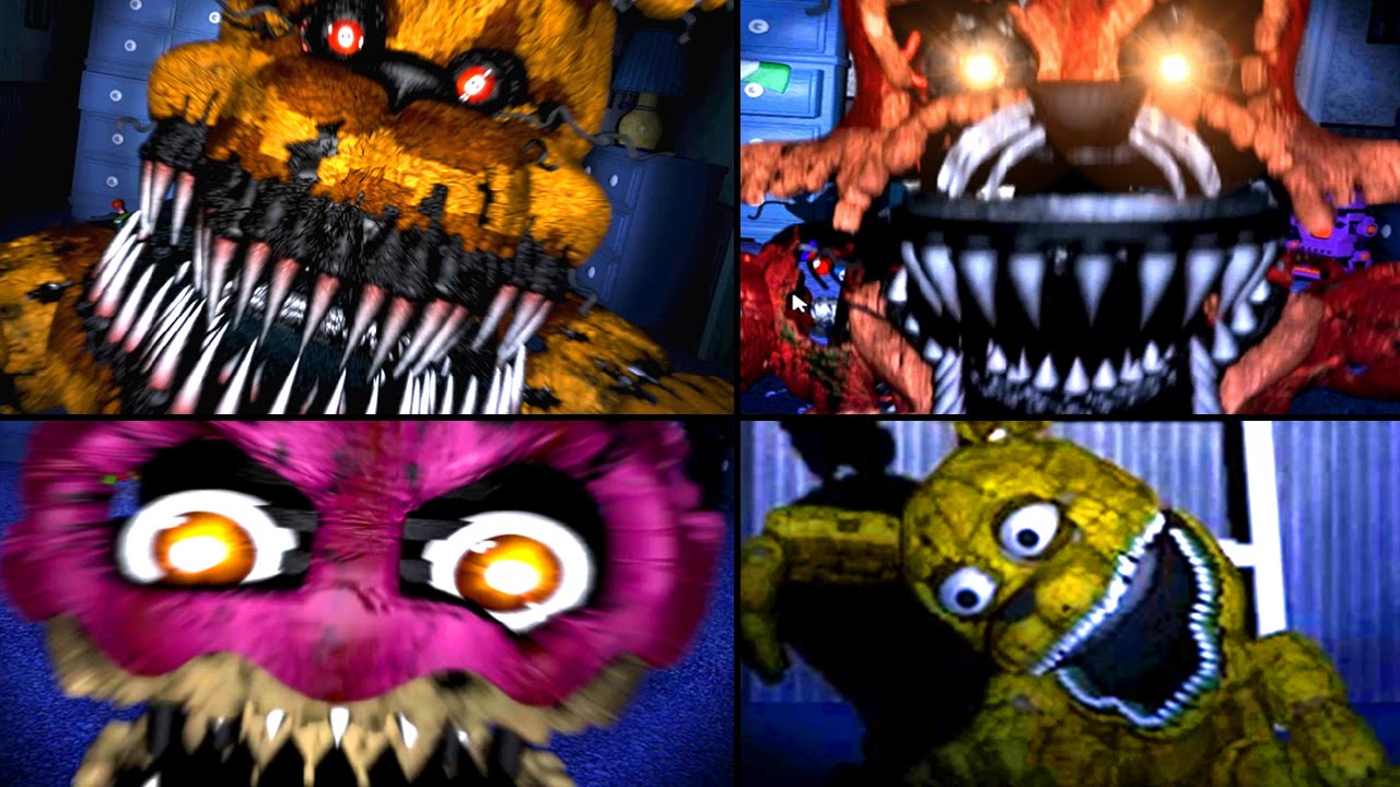All Jumpscares Five Nights At Freddy S 4 Fnaf 4 Jumpscares Youtube - five nights at freddys jump scares roblox