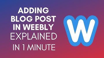How To Add Blog Post In Weebly (2025)