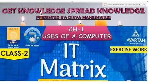 IT MATRIX PART-2 CLASS-2 CH-1  USES OF A COMPUTER