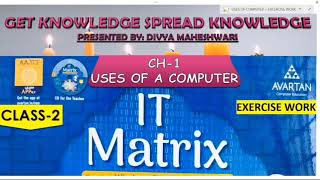 IT MATRIX PART-2 CLASS-2 CH-1  USES OF A COMPUTER