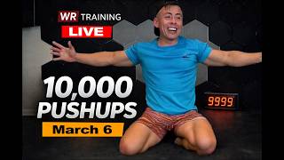 10,000 Pushups LIVE — Round 2 | New Month New Set | World Record Training (turn on notifications)