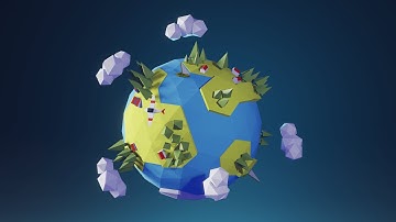 Blender Low Poly 3D Planet