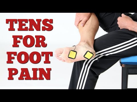 पैर दर्द के साथ एक TENS इकाई का उपयोग कैसे करें (शीर्ष, एड़ी, तल का फैस्कीटिस) सही पैड प्लेसमेंट