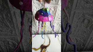 Diy coconut shell jelly fish 🐠#shorts #diy #homedecor #craft #art #clay #youtubeshorts #youtube