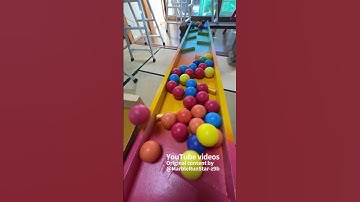 Marble Run (A long course with transparent pipes, a large funnel, and a winding path. 2) #ASMR