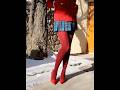 Christmas Special | Red Winter Tights &amp; Heels #legs #heels #nylon #stockings #tights #foot #longlegs