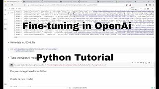 Fine-Tuning with Openai | Github | Data Science Python Tutorial