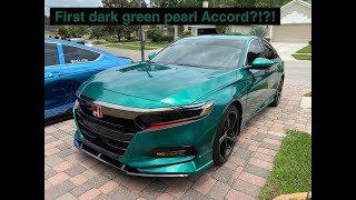 10th gen Accord wrapped in Dark green pearl (with antenna work around)